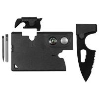 Карточка Tools leeds, 9 функций, инструменты из нержавеющей стали, корпус из полупрозрачного черного пластика