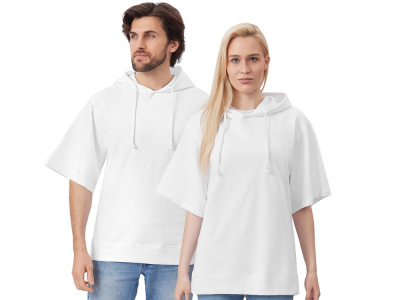 Худи оверсайз с коротким рукавом Warsaw унисекс, белый