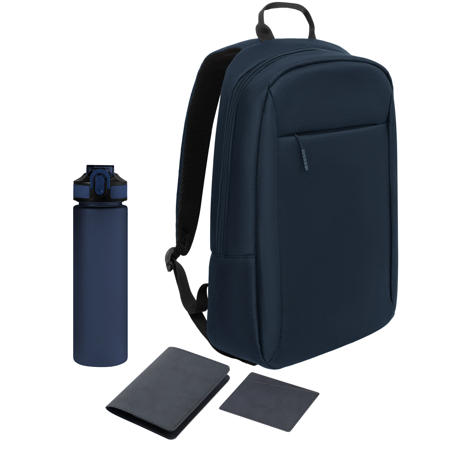 Подарочный набор Sirius, синий (обложка на паспорт, картхолдер, бутылка, рюкзак) Подарочный набор Sirius, синий (обложка на паспорт, картхолдер, бутылка, рюкзак)