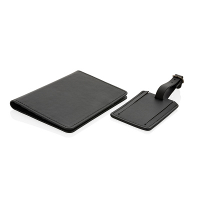 Обложка на паспорт с багажной биркой Swiss Peak из переработанного полиуретана GRS Обложка на паспорт с багажной биркой Swiss Peak из переработанного полиуретана GRS