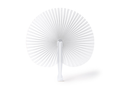 Складной круглый веер-пайпай с пластиковыми стержнями, белый