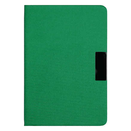 Блокнот А5 Hobard, в твердой тканевой обложке c резинкой в линейку, зеленый