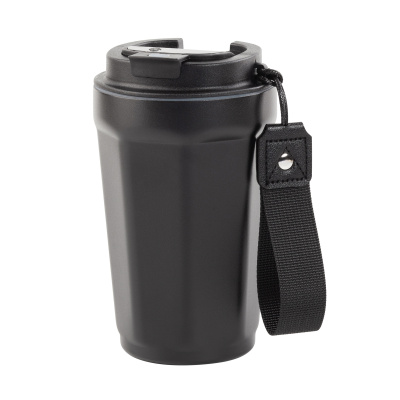 Термостакан "Legend" 390 мл с индикацией температуры, покрытие пудра, черный #