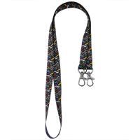 Ланъярд полноцветный Эл с двумя карабинами, 15 мм