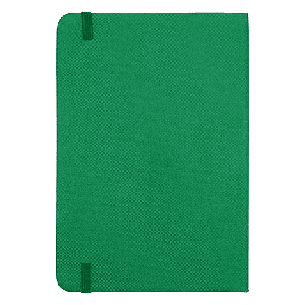 Блокнот А5 Hobard, в твердой тканевой обложке c резинкой в линейку, зеленый