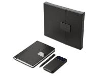 Подарочный набор Tesla с блокнотом А5, ручкой и пауэрбенком на 10 000 mAh