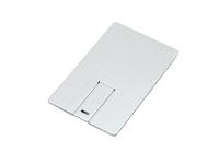 USB 2.0- флешка на 64 Гб в виде металлической карты, с раскладным чипом