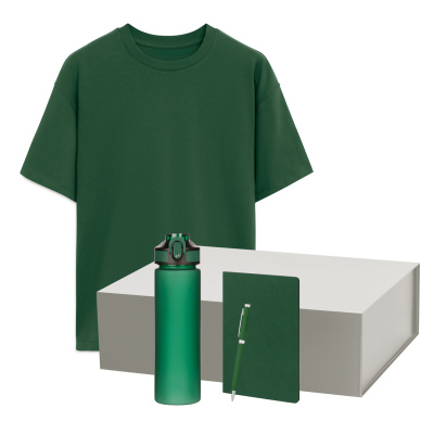 Набор с одеждой RUST NEO (футболка, бутылка, ежедневник, ручка), зеленый, XS/S
