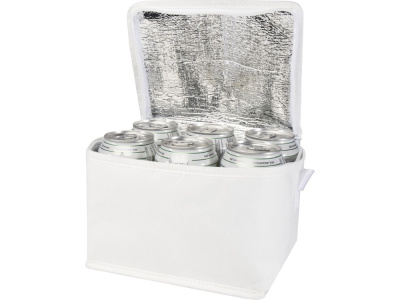 Spectrum нетканая сумка-холодильник, 4 л, на 6 банок, из переработанных материалов, белый