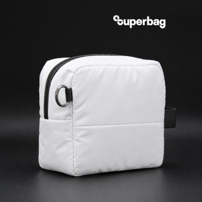 Несессер Superbag Bubble, стёганый, на молнии, с креплением на кольцо-карабин (белый)