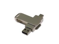 USB 3.0- флешка на 256 Гб с поворотным механизмом и дополнительным разъемом Type-C