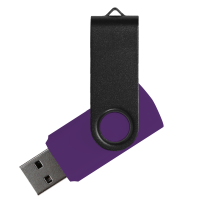 Флеш накопитель USB 2.0 Twister Сolor Mix 16GB, пластик Софт Тач/металл, фиолетовый/черный