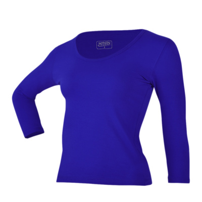 Футболка женская рукав 3/4 ярко-синяя S(40-42)