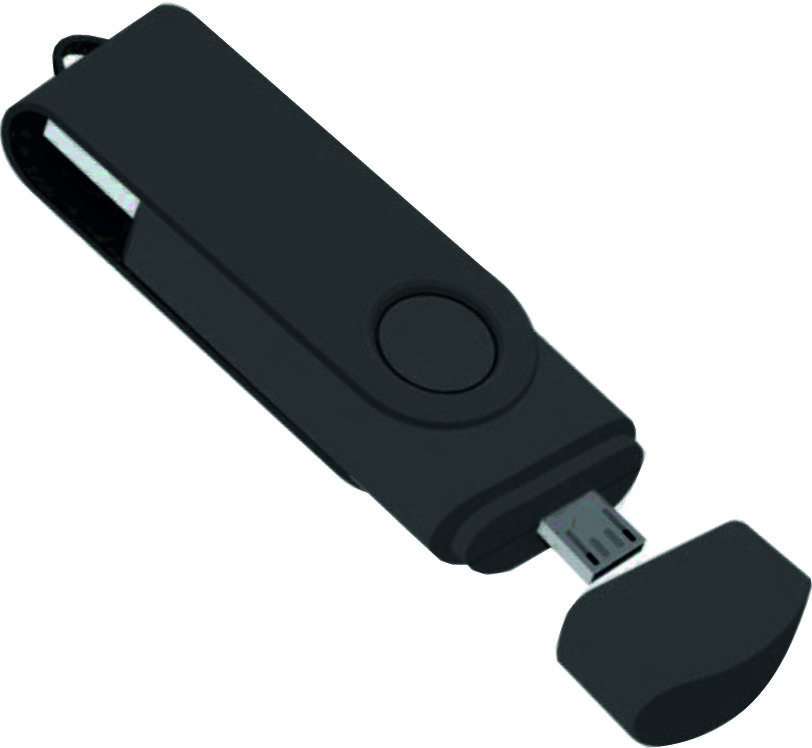 Флеш накопитель USB 2.0 Twister Smart 16GB, пластик Софт Тач/металл, синий/серебристый
