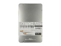 Набор из 9 утолщенных чернографитовых карандашей Sketch & Art HB - 14B