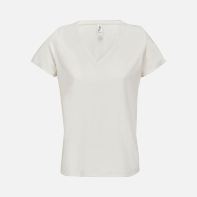 Футболка женская Regent Women с V-образным вырезом, молочно-белая, размер XS