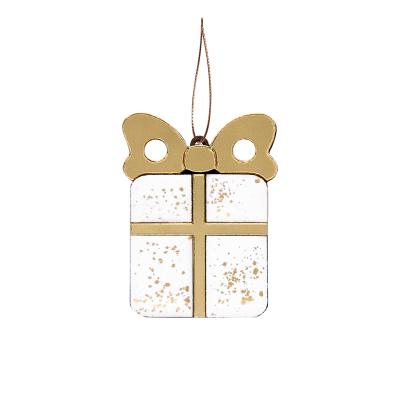 Ёлочная игрушка Подарочек (белый с золотым )