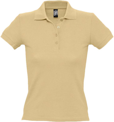 Рубашка поло женская People 210 бежевая (песок), размер S