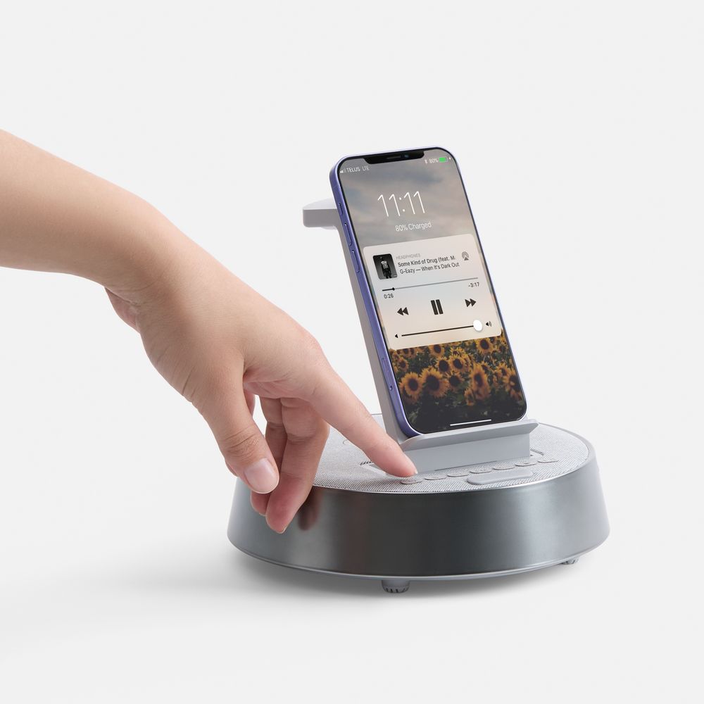 Bluetooth-колонка с беспроводной зарядкой и часами netEnergy Bluetooth-колонка с беспроводной зарядкой и часами netEnergy