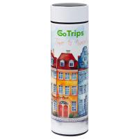 Термос Traveler Print Sample "Go Trip" вакуумный, стальной, 500 мл, матовый, белый
