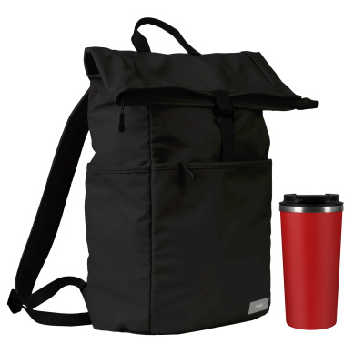 Подарочный набор Palermo, Boston, черный/красный (рюкзак, термокружка) Подарочный набор Palermo, Boston, черный/красный (рюкзак, термокружка)