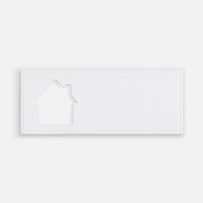 Лейбл из ПВХ с вырубкой «Дом», белый