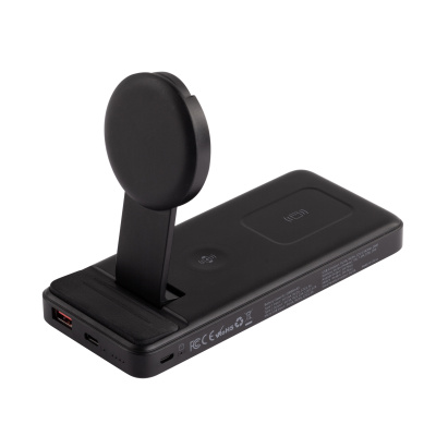 Беспроводная зарядная (20W/15W) станция-пауэрбэнк "Slider" 10000 mAh для смартфонов, наушников, часов, с подвижным зарядным блоком Беспроводная зарядная (20W/15W) станция-пауэрбэнк "Slider" 10000 mAh для смартфонов, наушников, часов, с подвижным зарядным блоком