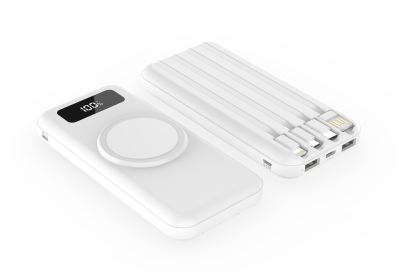 Внешний аккумулятор Authority с беспроводной зарядкой (5W), 10000 mAh, белый