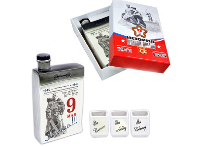 Набор День Победы: штоф Календарь 500 мл, 3 стопки