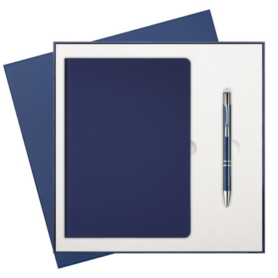 Подарочный набор Мун Ривер (Moon River), синий (ежедневник, ручка)