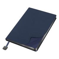 Ежедневник Flexy Velours de Soie Color А5, темно-синий с фольгированным черным срезом, недатированный, в гибкой обложке