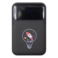 Внешний аккумулятор (powerbank) «Lumen» Print Sample, софт тач, 10 000 mAH, с тремя зарядными шнурами, 22,5W super fast charge, Power Delivery (PD) 20W (dfnn), QC3.0, черный
