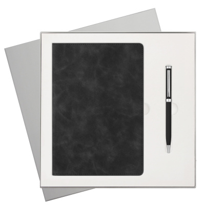 Подарочный набор Верона (Verona), черный (ежедневник, ручка)