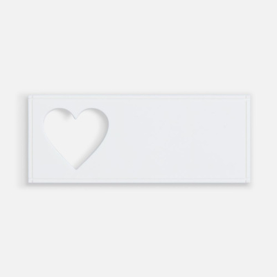 Лейбл из ПВХ с вырубкой «Сердце», белый