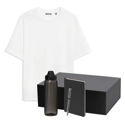Набор с одеждой RUST NEO (футболка, бутылка, ежедневник, ручка), белый/черный, XS/S