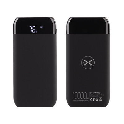 Беспроводное зарядное устройство "ShineMax SOFTTOUCH", 10000 mAh с подсветкой логотипа и цифровым индикатором заряда Беспроводное зарядное устройство "ShineMax SOFTTOUCH", 10000 mAh с подсветкой логотипа и цифровым индикатором заряда