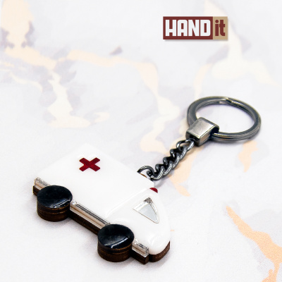 Брелок-обвес Скорая помощь (белый с синим)