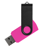 Флеш накопитель USB 2.0 Twister Сolor Mix 16GB, пластик Софт Тач/металл, розовый/черный
