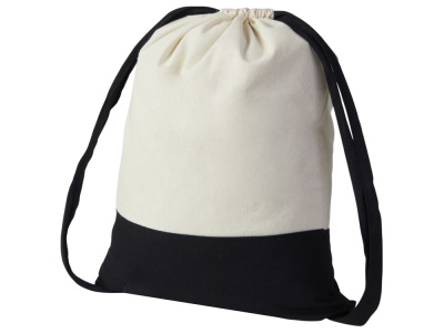 Рюкзак-мешок Cotton из хлопка 170 г, натуральный/черный