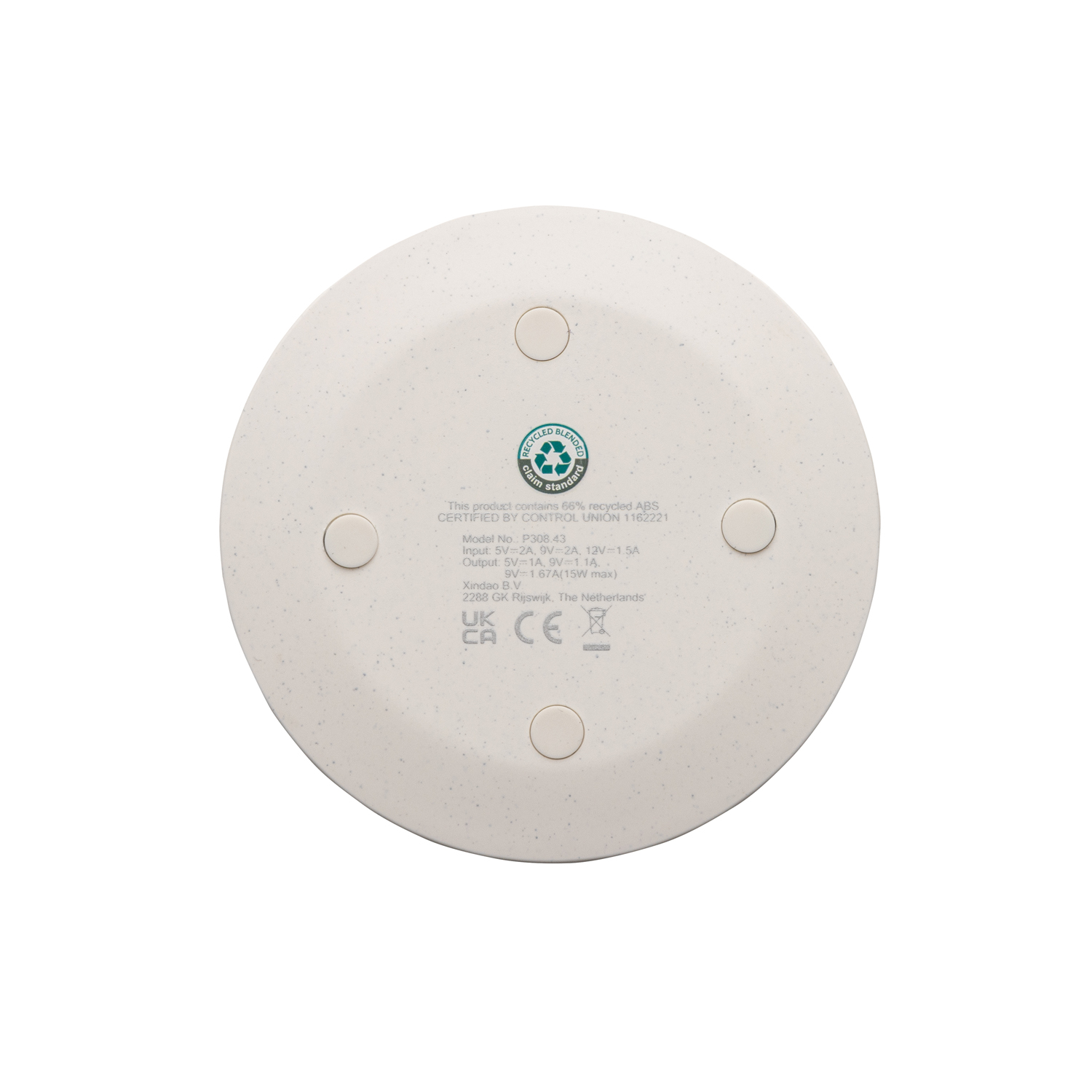 Док-станция из переработанного пластика RCS для быстрой зарядки, 15 Вт Док-станция из переработанного пластика RCS для быстрой зарядки, 15 Вт