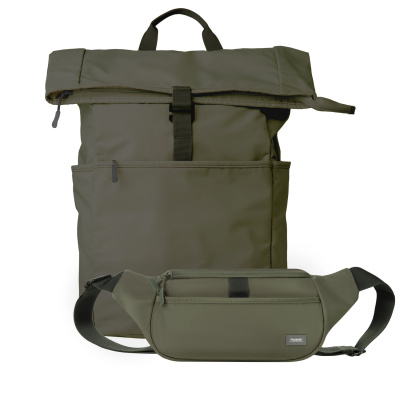 Подарочный набор Boston рюкзак + поясная сумка, зеленый Подарочный набор Boston рюкзак + поясная сумка, зеленый