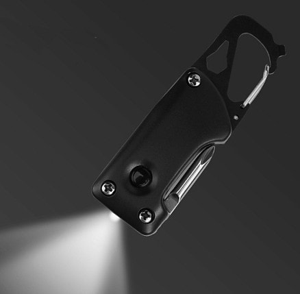 Брелок-карабин/мультитул Tools Module, мультифункциональный, 4 в 1, черный