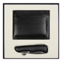 Набор подарочный Solution Superior Duo (кошелек с картхолдером, нож складной), чёрный