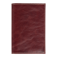 Обложка для автодокументов Leather Sky Matt Sun из натуральной кожи, бордовая с белой прострочкой