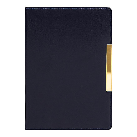 Ежедневник City Moderna Pristine А5, синий с золотистым, недатированный, в твердой обложке с поролоном