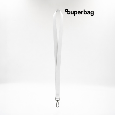 Лента для бейджа Flat, с карабином (белый)