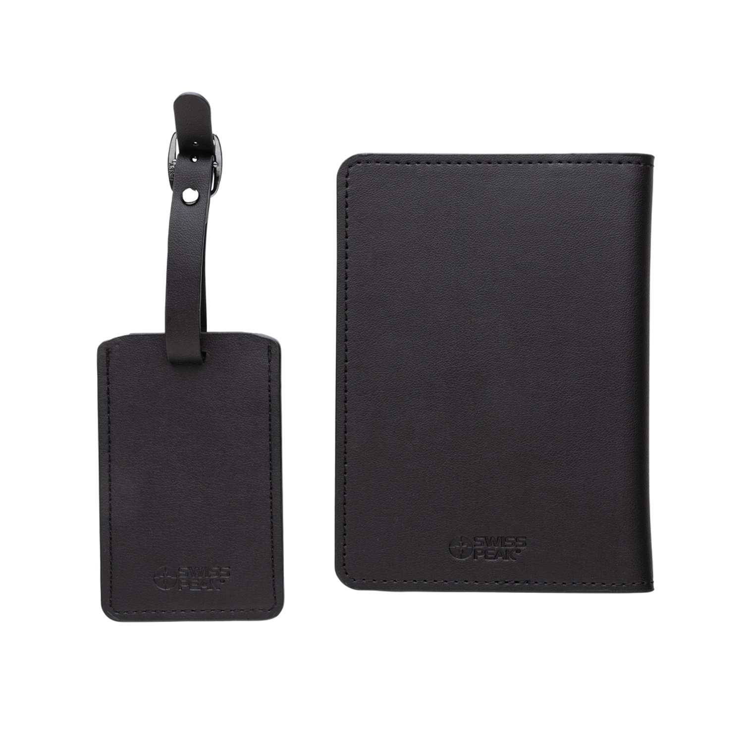 Обложка на паспорт с багажной биркой Swiss Peak из переработанного полиуретана GRS Обложка на паспорт с багажной биркой Swiss Peak из переработанного полиуретана GRS