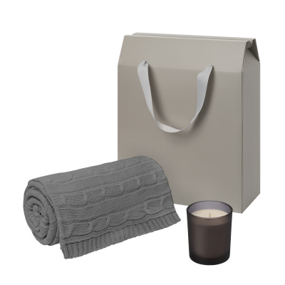 Подарочный набор Enigma. Fado, серый (свеча, плед)