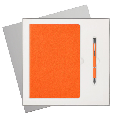 Подарочный набор Твид (Tweed), оранжевый (ежедневник, ручка)
