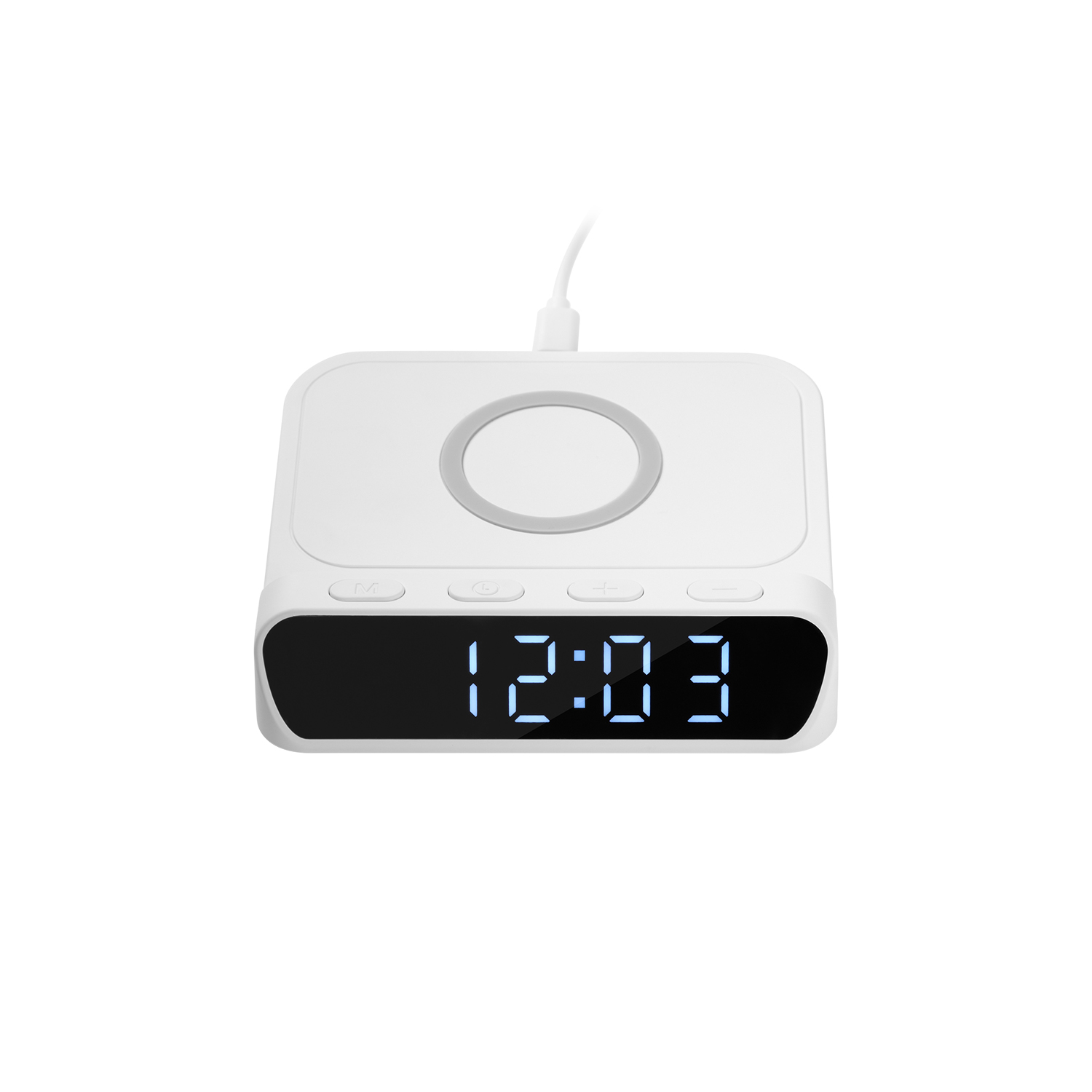 Зарядная станция с часами 15W Rigel, черная Зарядная станция с часами 15W Rigel, черная